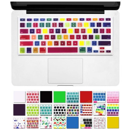 DHZ® Unique Ultra Thin Durable Keyboard Cover Silicone Skin for MacBook Pro 13" 15" 17" (with or w/out Retina Display) iMac Apple Wireless Keyboard and MacBook Air 13" (Fabric Texture Colorfull Candy)