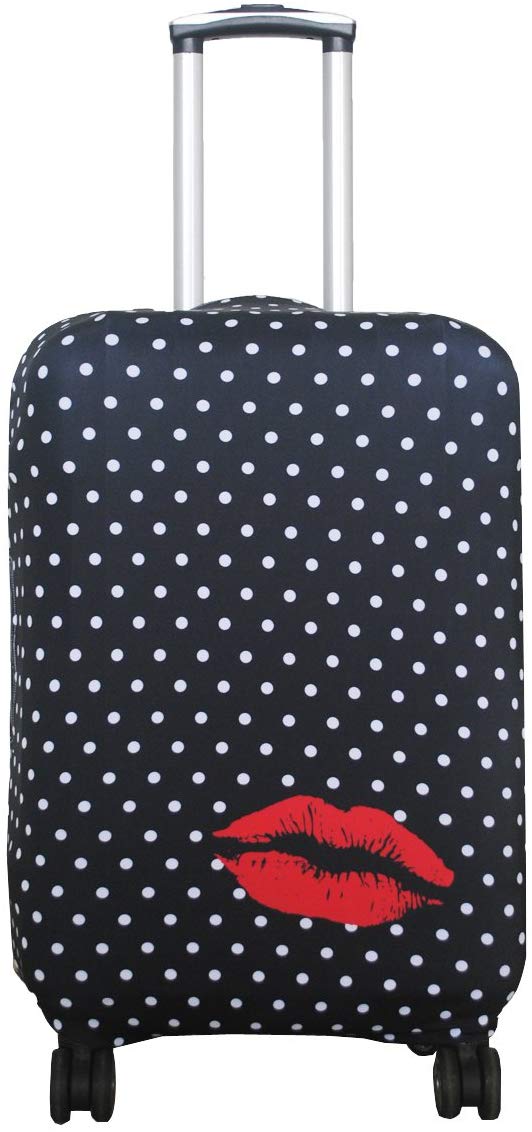 Explore Land Travel Luggage Cover Suitcase Protector Fits 18-32 Inch Luggage (Polkadot, S(18-22 inch Luggage))