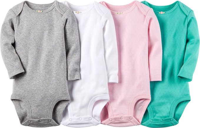 Carter's Baby Girls' 4 Pack Pointelle Bodysuits (Baby)