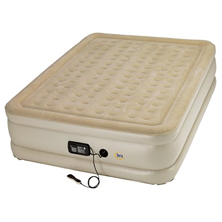 Serta Raised Queen Air Mattress 20" Luxury Support Coil System w/ Pressure Indicator Remote