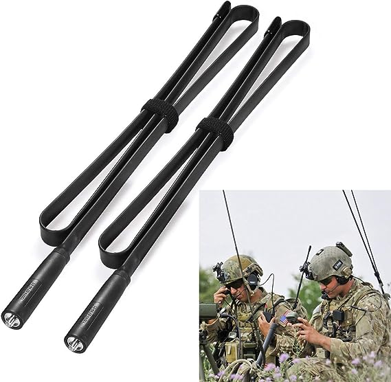 Bingfu Foldable CS Tactical SMA Female Ham Radio Antenna 2-Pack Dual Band VHF UHF 136-520MHz 42.5 inch Antenna for Kenwood Baofeng BF-F8HP UV-5R UV-82 BF-888S GT-3 Ham Two Way Radio Walkie Talkie