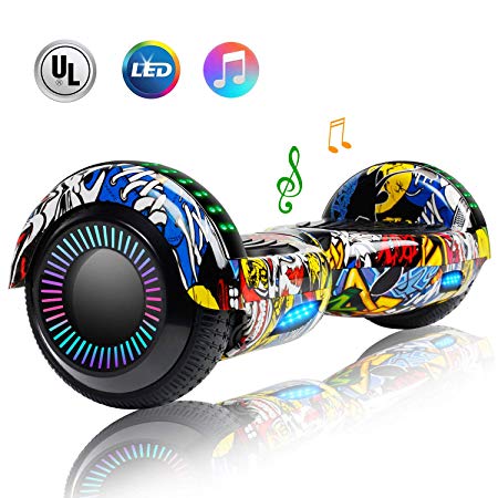 CBD 6.5" Hoverboard with Bluetooth, Two Wheels Self-Balancing Electric Scooter, Smart Hover Board with LED Light for Kids, UL2272 Certified