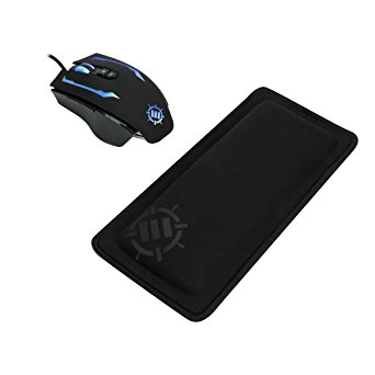 Gaming Mouse Wrist Rest Pad with Memory Foam Ergonomic Support by ENHANCE - Anti-Fray Stitching and Non-Slip Base for eSports Professionals - Soft Plush Comfort Padding