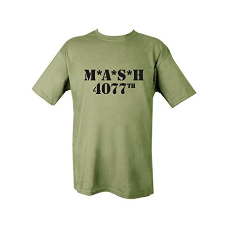 Kombat Mens Military Printed Army Combat British MASH 4077 US Army Green T-shirt Tshirt