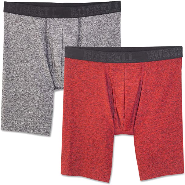 Russell Athletic Men’s FreshForce Odor Protection Performance Boxer Briefs ,Assorted  (2 Pack)
