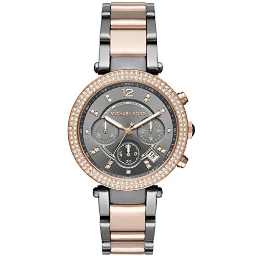 Michael Kors MK6440 Women's Parker Two-Tone Rose Gold Gunmetal Chronograph Watch