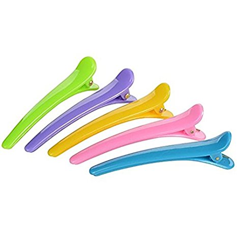 Generic Professional Multicolor Plastic Duck Teeth Bows Hair Clips Hairdressing Salon Hair Grip Crocodile DIY Accessories 10 Pcs