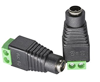 Female Barrel Connector Plug 5.5mm x 2.1mm for CCTV Cameras / Single Color LED Strips Pack of 10 pcs.