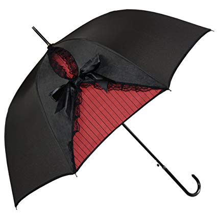 Kung Fu Smith Vintage Parasol Umbrella for Women, Gothic Windproof Lace Umbrella, British London Rain Umbrella, UV Protection