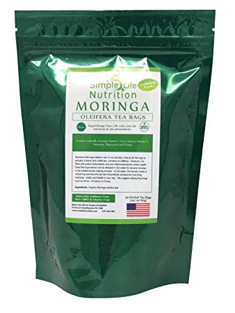 Simple Life Nutrition Organic Moringa Oleifera Tea - Packed with Antioxidants/Vitamins/Minerals (Original)