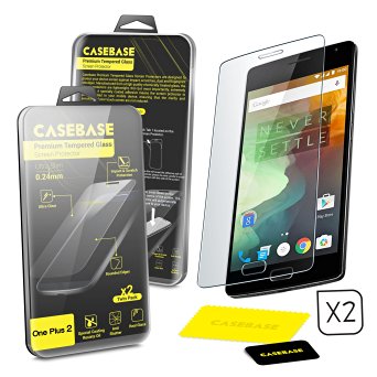 CaseBase® Premium Tempered Glass Screen Protector Twin Pack for Oneplus Two
