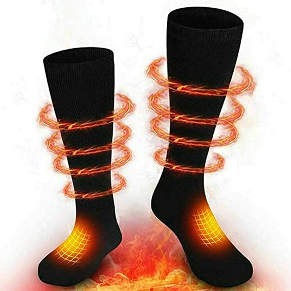 4000mAh Rechargeable Heated Socks for Men Women - Washable Electric Thermal Warming Socks for Hunting Winter Skiing Outdoors - Battery Included