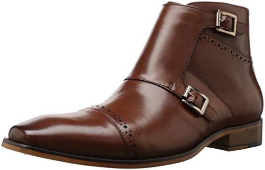 Stacy Adams Men's Kason Cap Toe Double Monk Strap Side Zipper Chukka Boot