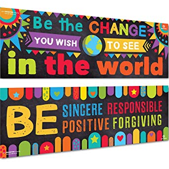 Sproutbrite Classroom Banner Decorations - Motivational & Inspirational Growth Mindset for Teachers and Students