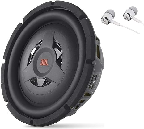 JBL Club WS1200 12" Shallow Mount subwoofer w/SSI (Selectable Smart Impedance) Switch from 2 to 4 ohm Bundled with Alphasonik Earbuds