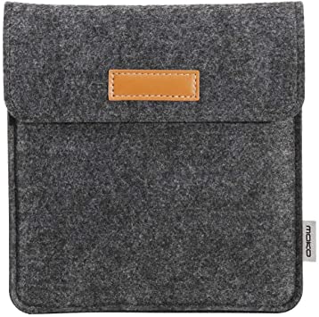 MoKo Sleeve Compatible with Kindle Oasis 2019/2017, Protective Felt Accessories Cover Case Pouch Bag with Dual Pockets Fits 7 Inch Kindle Oasis E-Reader, Dark Gray