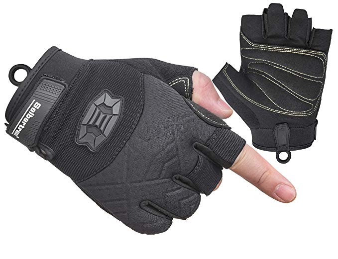 Seibertron Half-Finger Padded Palm Lightweight Breathable Climbing Rope Gloves for Climbers, Rock Climbing, Rescue, Adventure, Sailing, Kayaking, Outdoor Sports