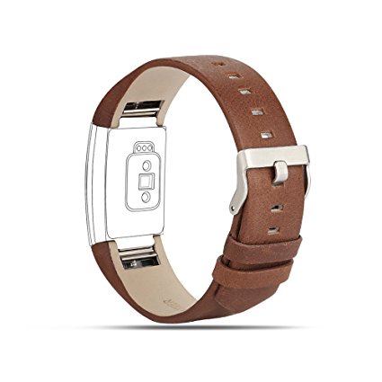 For Fitbit Charge 2 Bands, Genuine Leather Replacement Bands for Fitbit Charge 2