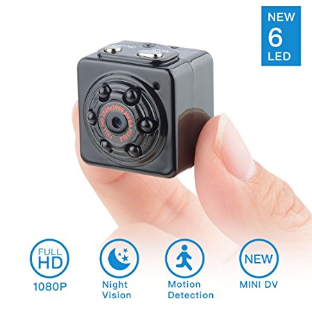 SOOSPY Mini Camera-1080P Indoor Outdoor Pocket Security Camera Nanny Cam with Night Vision,Motion Detection,Micro SD Card Slot