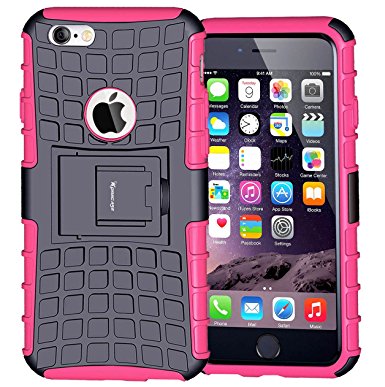 iPhone 6 Case,Apple iPhone 6 Case,Armor Heavy Duty Protection Rugged Dual Layer Hybrid Shockproof Case Protective Cover for Apple iPhone 6 6S 4.7 Inch with Built-in Kickstand (Rose)