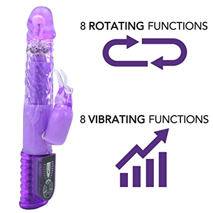 Rotating Rabbit Vibrator Wave Sensation Powerful Vibrations Shaft and Tip Rotations Adult Vibrator Sex Toy