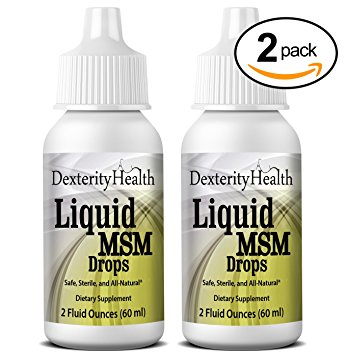 Liquid MSM Eye Drops, 2-Pack of 2oz Dropper-Top Bottles, Vegan, Made with Organic MSM, 100% Sterile, Easy to Use