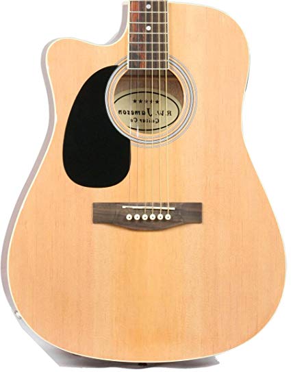 Jameson Guitars Full Size Thinline Acoustic Electric Guitar with Free Gig Bag Case & Picks Natural Left Handed