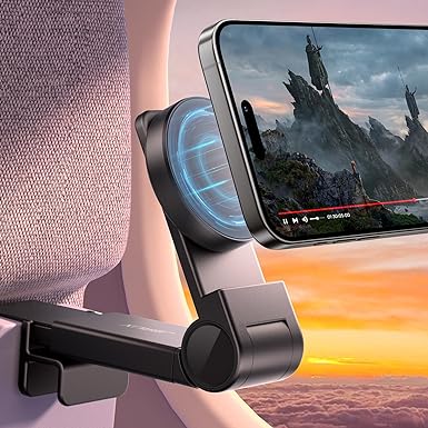 JSAUX Compatible for Magsafe Airplane Phone Holder, Magnetic Airplane Travel Essentials, Plane Phone Holder, Universal in Flight Airplane Phone Mount, Travel Essentials for Flying for iPhone 15 14 13