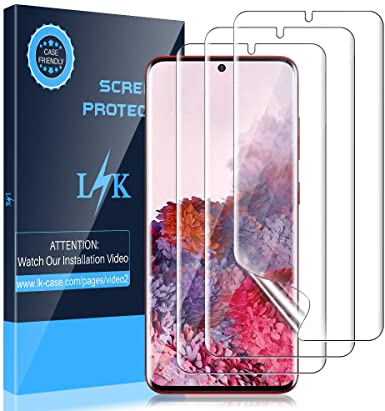 LK [3 Pack] Screen Protector for Samsung Galaxy S20 / Galaxy S20 5G (6.2"), Ultrasonic Fingerprint Compatible, Flexible Film HD Clear, Anti-Scratch, Bubble Free