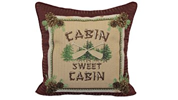 Brentwood Originals 8484 Cabin Sweet Tapestry Pillow, 18-Inch