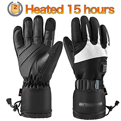 Battery Heated Gloves for Men Women,Rechargeable Electric Gloves Heating Gloves for Motorcycle,Ski,Hunting,Riding,Snowmobile