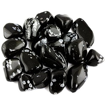 Crystal Allies Materials: 1/2lb Bulk Tumbled Snowflake Obsidian Stones from South Africa - Large 1" Polished Natural Crystals for Reiki Crystal Healing *Wholesale Pound Lot*
