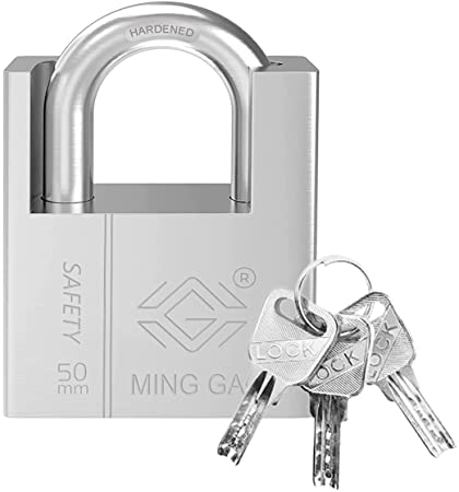 Heavy Duty Padlock, 50mm Heavy Duty Padlock, High Security Padlock Best Used for Warehouse, Container, Garage, Shutter, Storage Units, Sheds, Garages, Fences High Security Padlock with 4 Keys