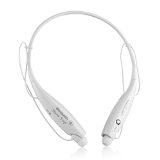 ShowTop HV-800 Universal Wireless Bluetooth Music Headset A2DP Stereo Vibration Neckband Style Earphone Headphone For cellphones such as iPhone Nokia HTC Samsung LG Moto PC iPad PSP and so on and enabled Bluetooth DevicesWhite