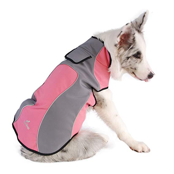 Fosinz Outdoor Waterproof Dog Jacket Dog Coat with Reflective Stripe