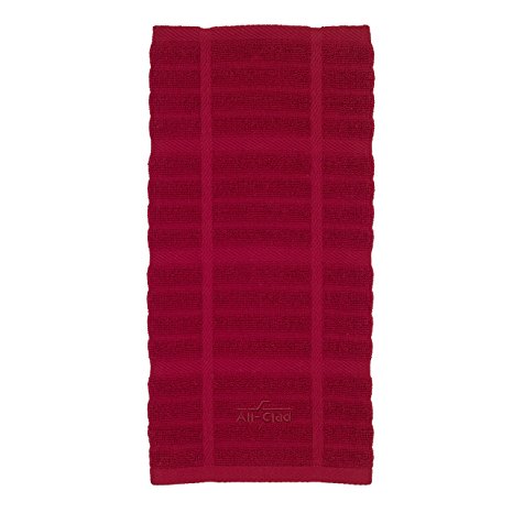All-Clad Textiles 100-Percent Cotton Solid Kitchen Towel, Chili
