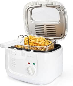 Clatronic® Friteuse avec huile | 2,5 litres huile/graisse | Filtre anti-odeur | avec grand panier à friture | Thermostat réglable en continu | avec réservoir d'huile antiadhésif | FR 3771