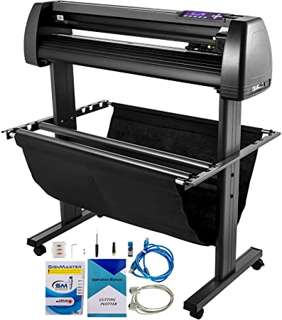 VEVOR Vinyl Cutter 34 Inch Vinyl Cutter Machine 870mm Paper Feed Vinyl Plotters with Floor Stand Vinyl Plotter Adjustable Speed for Sign Making