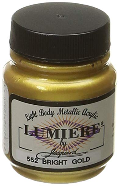 Jacquard Lumiere Metallic Acrylic Paint 2.25 Ounces-Bright Gold