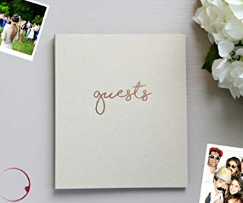 Photo Guest Book, Softcover Flat-Lay Kraft Cardstock, Small 8.5"x7", 65 Kraft Beige Sheets (130 pgs) Rustic Wedding Guest Book Beach Wedding Guest Book Instax Guest Book Quinceanera Rose Gold (Kraft)