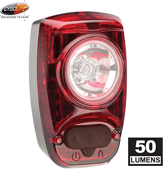 Cygolite Hotshot SL– 50 Lumen Bike Tail Light– 6 Night & Daytime Modes– User Tuneable Flash Speed– Compact Design– IP64 Water Resistant– Secured Hard Mount– USB Rechargeable– Great for Busy Roads