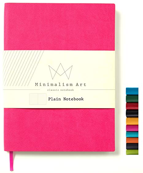 Minimalism Art | Soft Cover Notebook Journal, Size:5.8"X8.3", A5, Berry, Plain/Blank Page, 176 Pages, Fine PU Leather, Premium Thick Paper - 100gsm | Designed in San Francisco