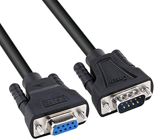 DTech 5ft RS232 Serial Cable Male to Female 9 Pin Straight Through for Monitor, Modem, Personal Computer, Laptop, Printer, Scanner (1.5m, Black)