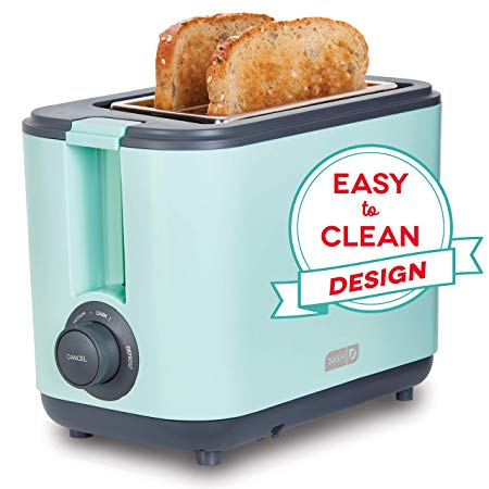 Dash DEZT001AQ 2 Slice Extra Wide Slot Easy Toaster with with Cool Touch   Defrost Feature, for for Bagels, Specialty Breads & other Baked Goods, Aqua