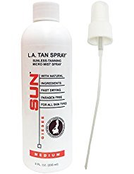 Sun Laboratories - L.A Tan Medium Sunless Tanning Spray Micro Mist 8oz with Non-Aerosol Spray Pump - Instant Sunless Tanner - Use For A Streak Free Tan (Packaging May Very)