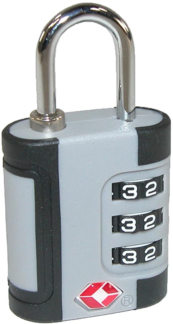 Enroute Easy to Read Luggage Combination Lock, Silver