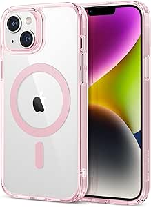 ESR for iPhone 14 Case/iPhone 13 Case, Compatible with MagSafe, Shockproof Military-Grade Protection, Magnetic Phone Case for iPhone 14/13, Classic Hybrid Case (HaloLock),Clear Pink