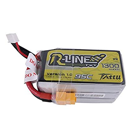 TATTU R-Line 22.2V 95C 1300mAh 6S LiPo Battery Pack with XT60 Plug for 450 Class Helicopters