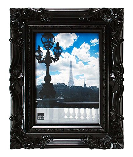 Kiera Grace Virginia Ornate Picture Frame, 4 by 6-Inch, Black