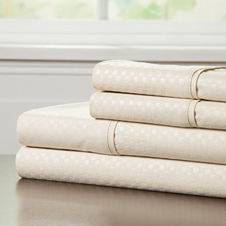 Lavish Home Embossed Sheet Set, Champagne, Full